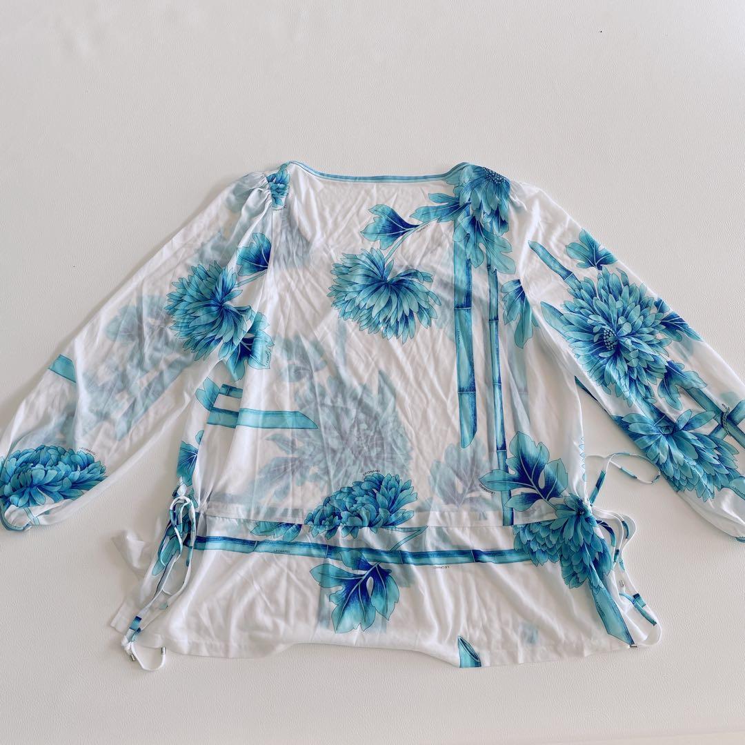 美品✨LEONARD レオナール カンカン 総柄 花ダリア チュニック　長袖