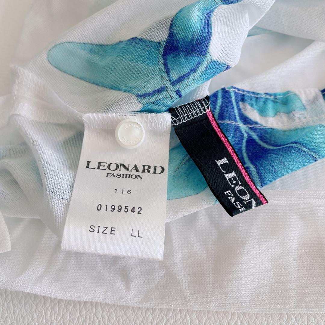 美品✨LEONARD レオナール カンカン 総柄 花ダリア チュニック　長袖