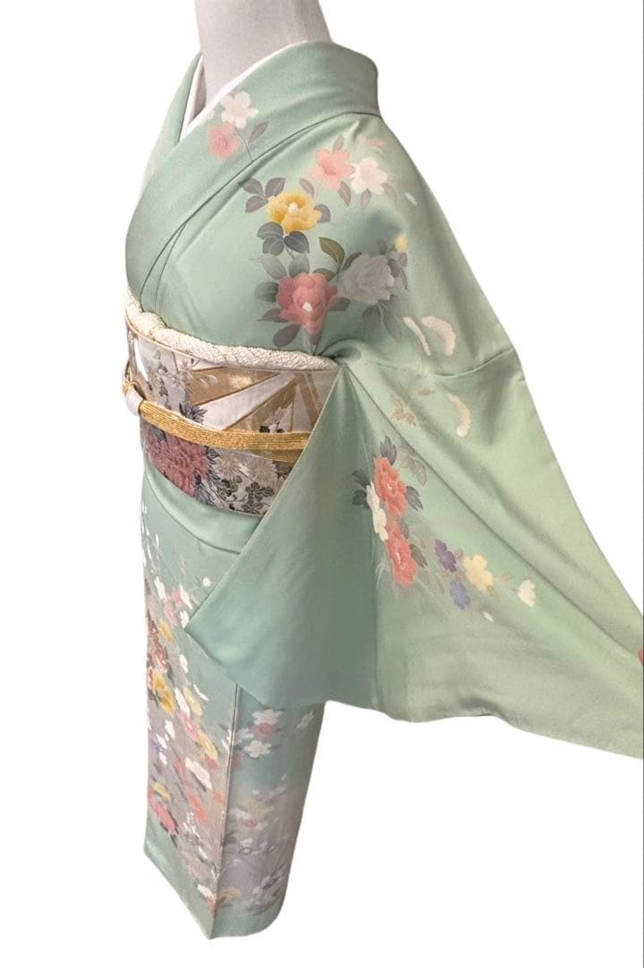 R R R☆◆H-10◆着物 訪問着 フルセット◆暈し染め 刺繍 金彩◇