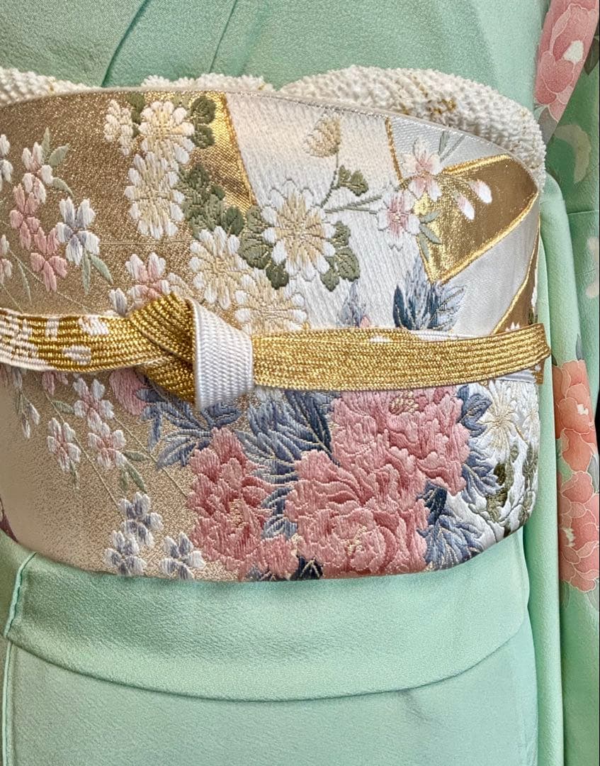 R R R☆◆H-10◆着物 訪問着 フルセット◆暈し染め 刺繍 金彩◇