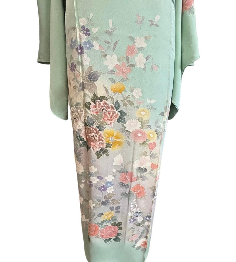 R R R☆◆H-10◆着物 訪問着 フルセット◆暈し染め 刺繍 金彩◇