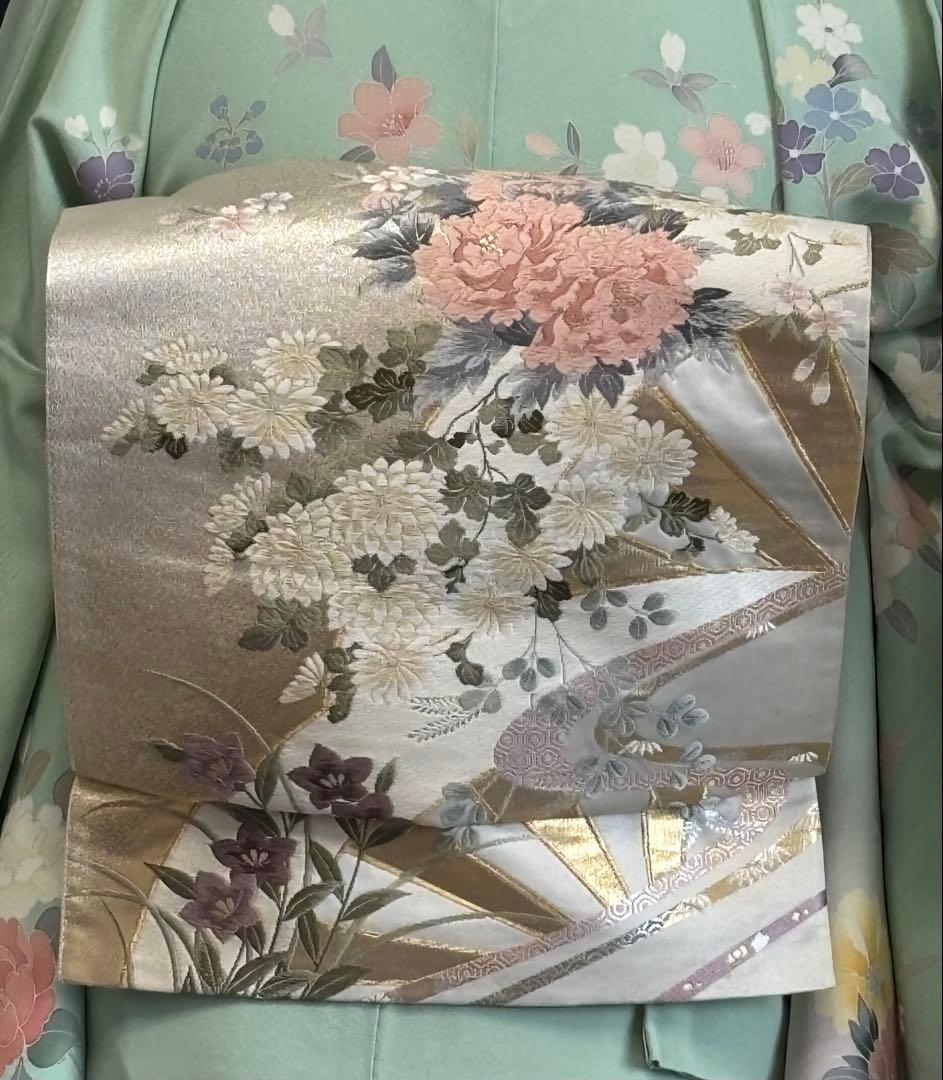 R R R☆◆H-10◆着物 訪問着 フルセット◆暈し染め 刺繍 金彩◇