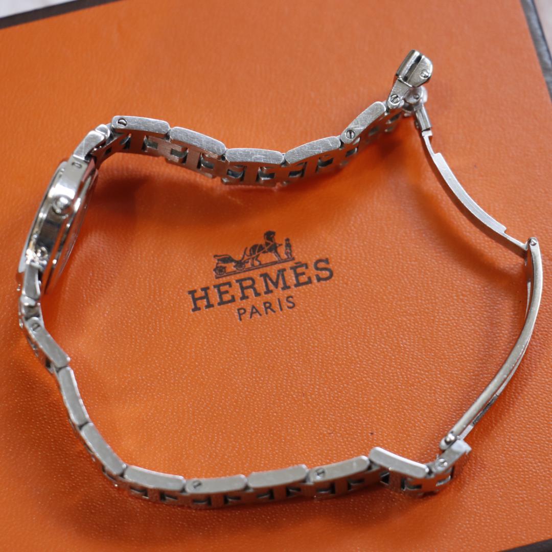 と*ん様 稼働美品！エルメスクリッパー　腕時計　ホワイト文字盤　ウォッチ　CL4