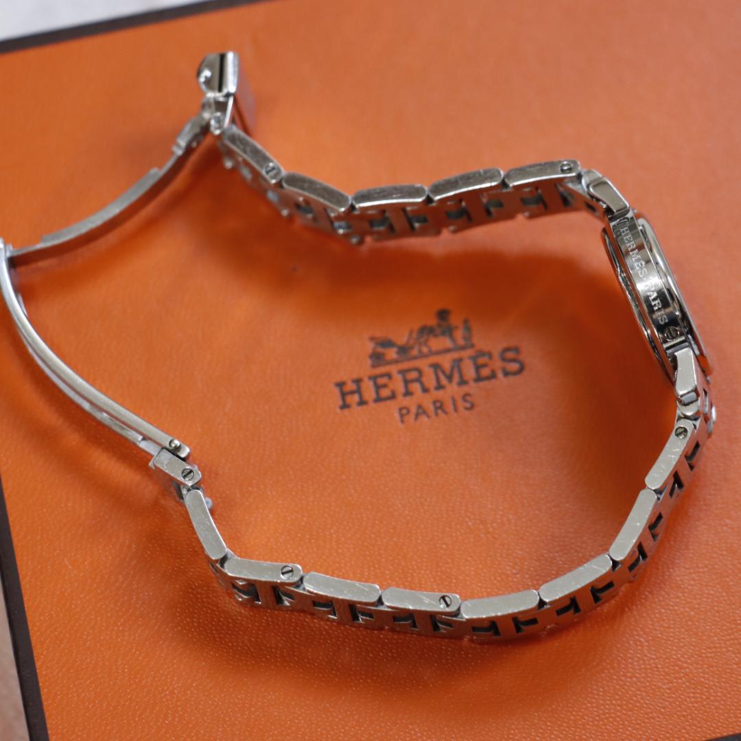 と*ん様 稼働美品！エルメスクリッパー　腕時計　ホワイト文字盤　ウォッチ　CL4