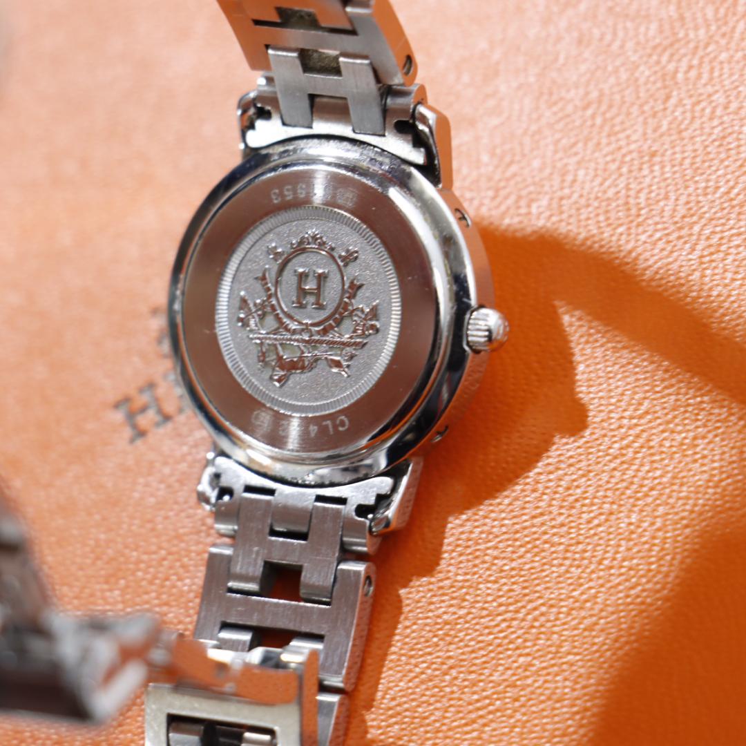 と*ん様 稼働美品！エルメスクリッパー　腕時計　ホワイト文字盤　ウォッチ　CL4