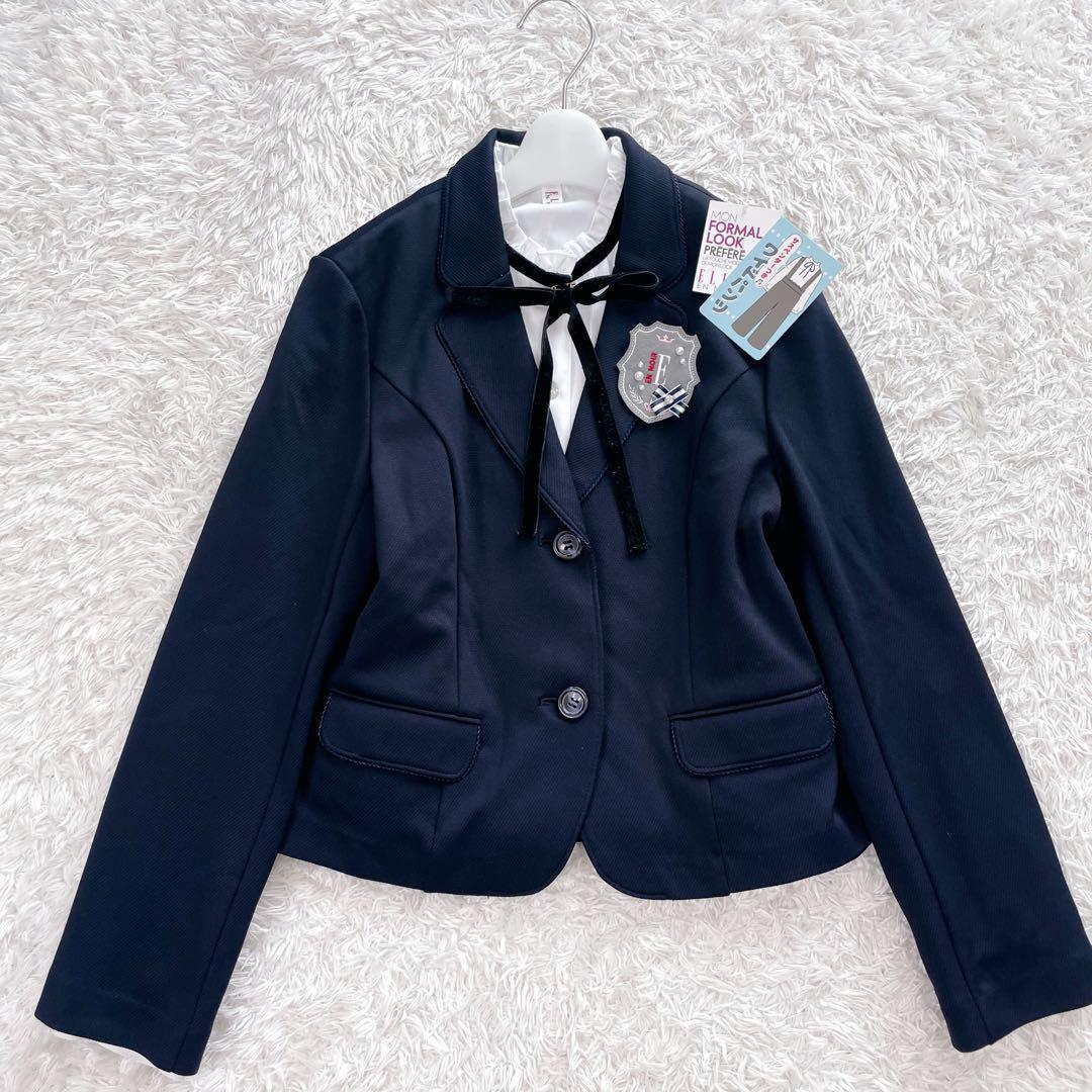 美品✨エルアンノアール　グレンチェックサスペンダーワイドパンツスーツ 160