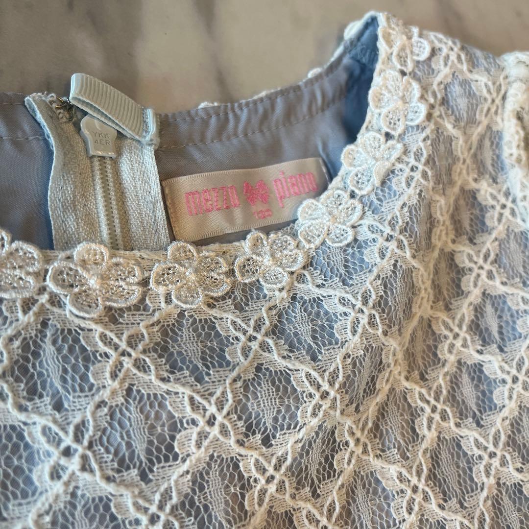 ライトブルー 刺繍入りドレス 120cm