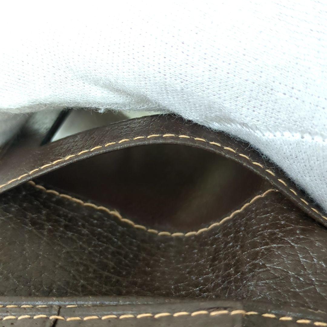 オールド GUCCI グッチ シェリーライン レザー折り財布 ブラウンイタリア製