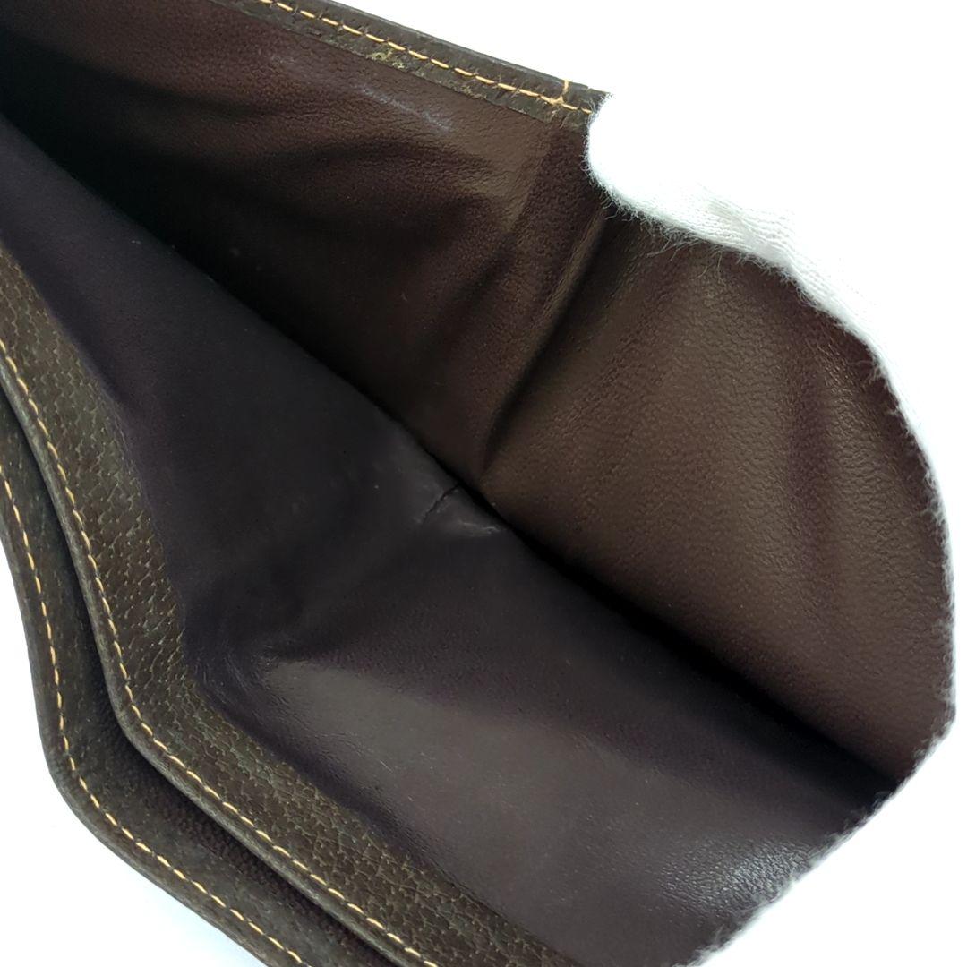 オールド GUCCI グッチ シェリーライン レザー折り財布 ブラウンイタリア製