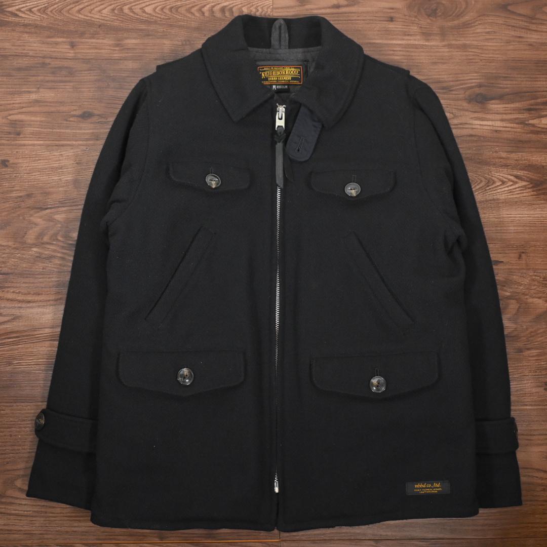 ネイバーフッド　ジップアップ　ウールジャケット　ブラック　Mサイズ