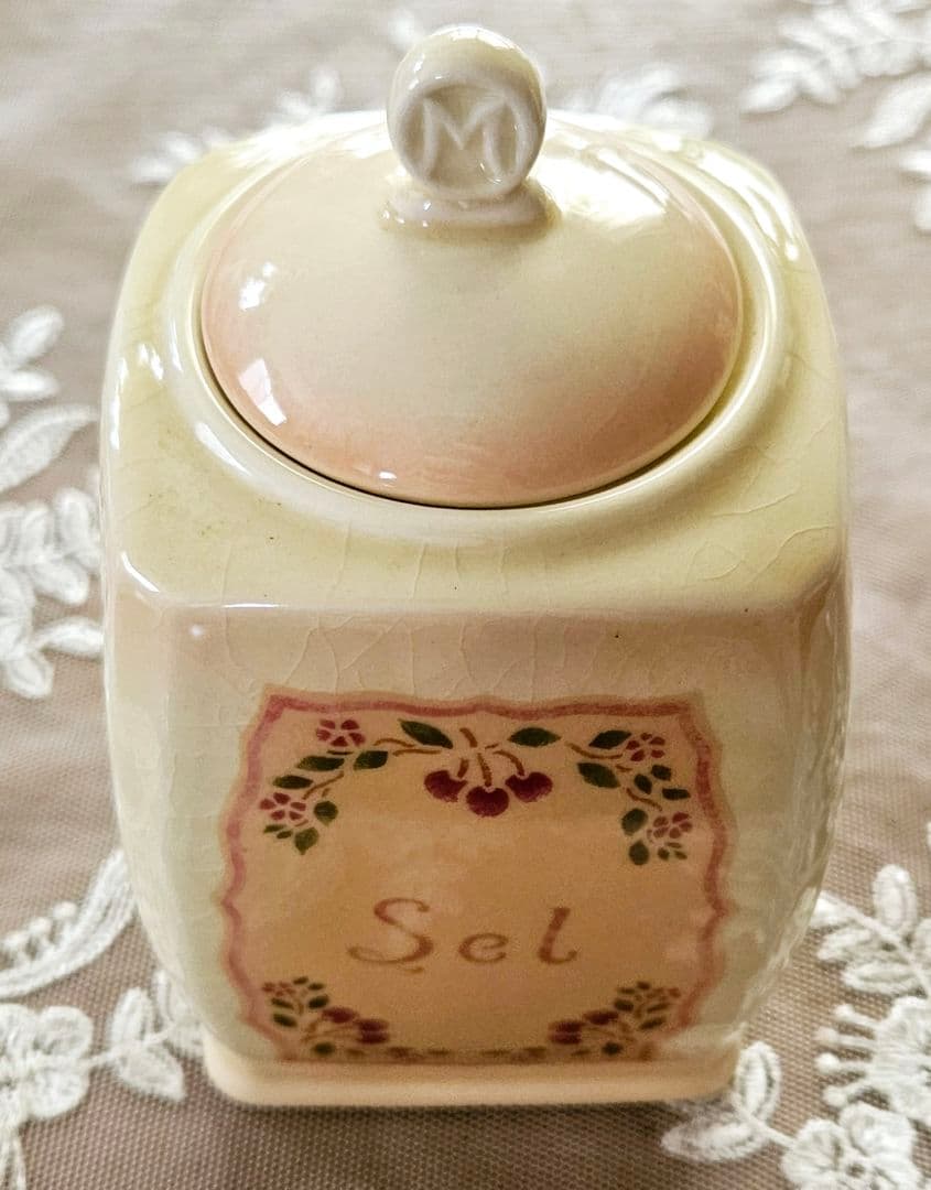 廃盤品 レア マニー アンティークチェリー キャニスター ソルト&ペーパー 新品