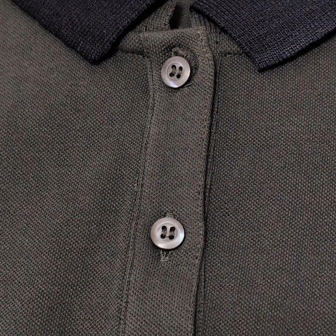 PRADA ノースリーブポロシャツ カーキ×ブラック　S