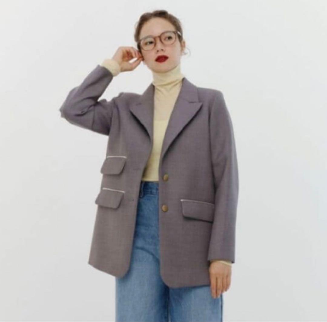 チャンキーテーラージャケット グレー 美品　38サイズ