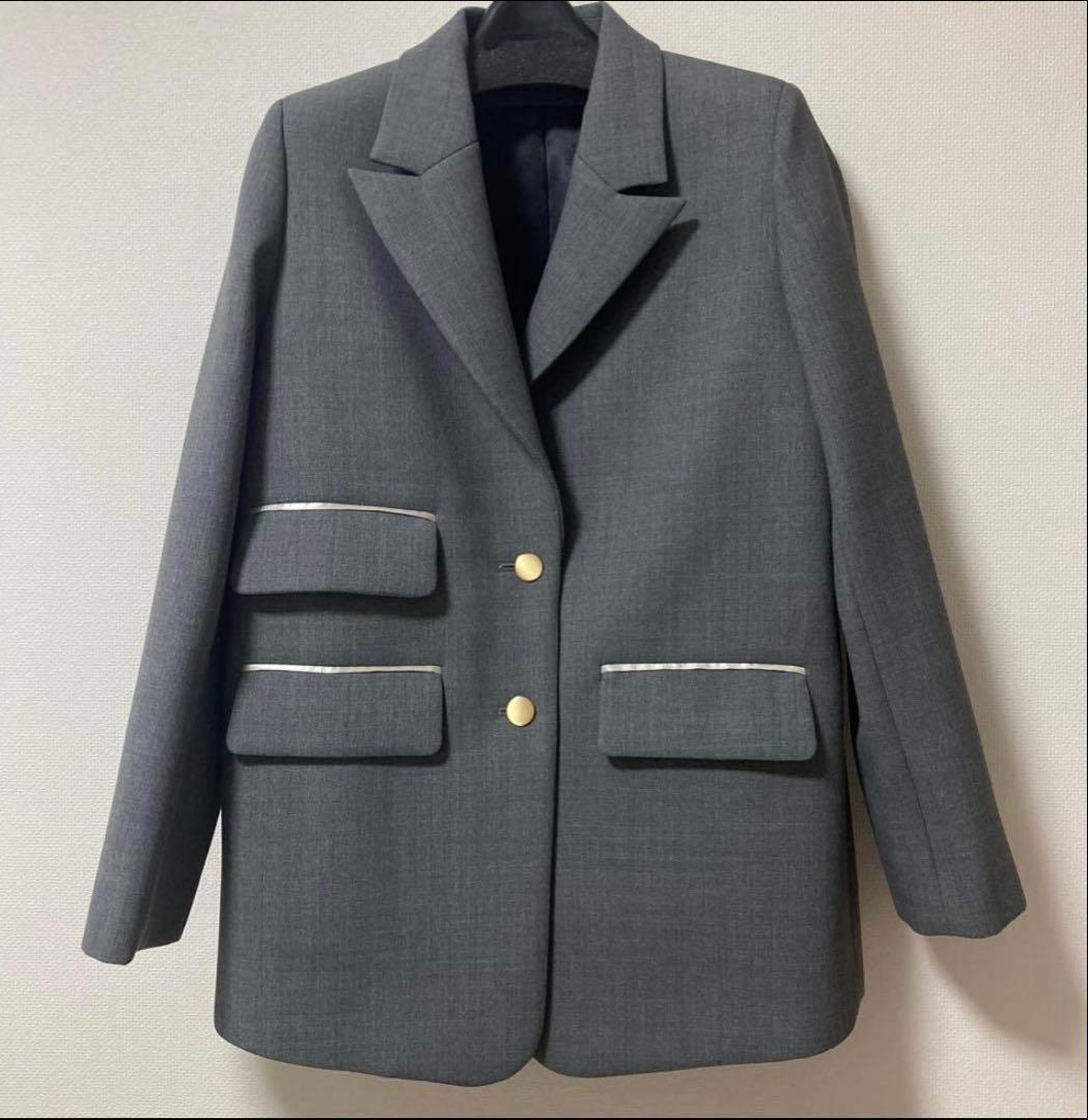 チャンキーテーラージャケット グレー 美品　38サイズ