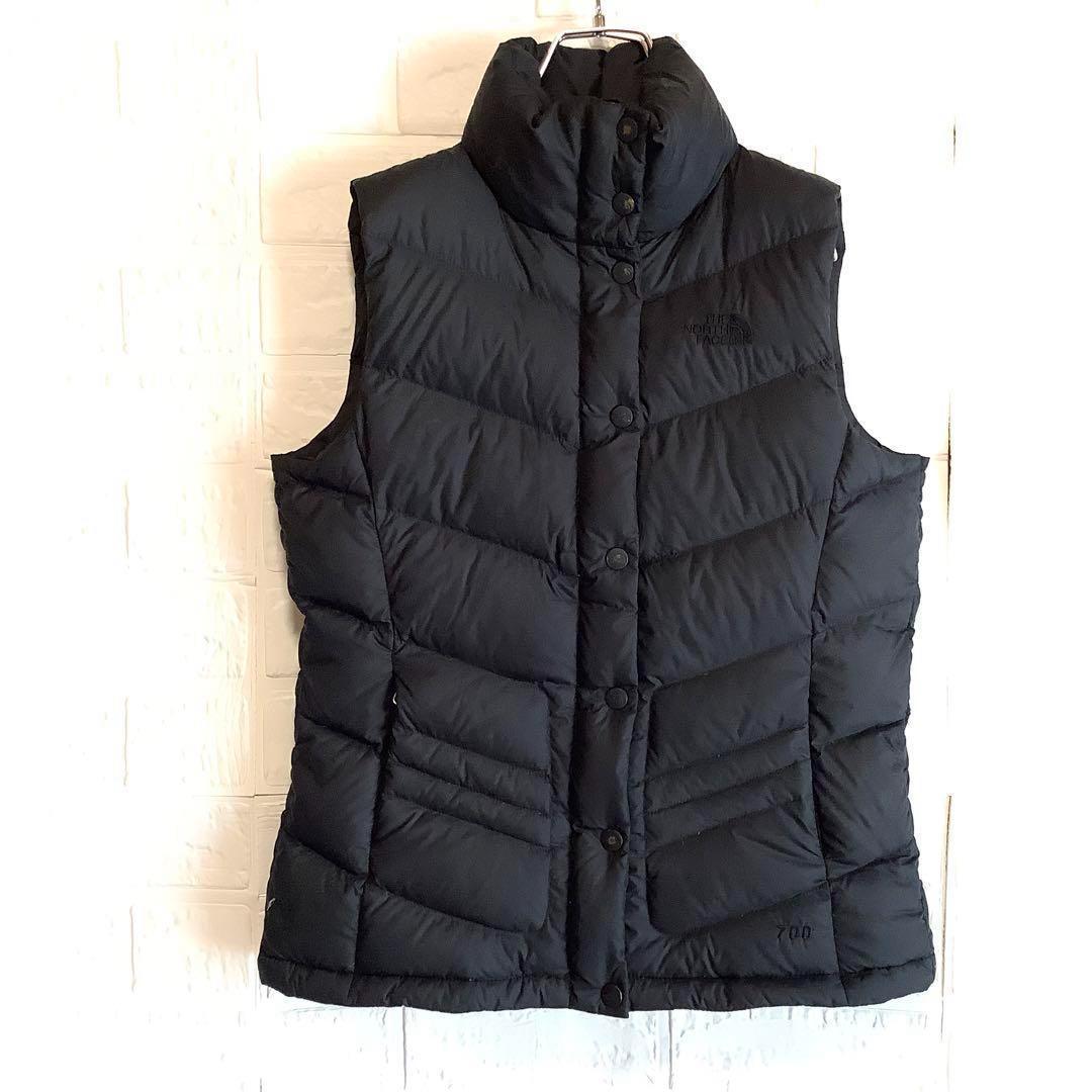 ○ノースフェイス ダウンベスト 700フィル 高品質 ブラック 黒 S〜M