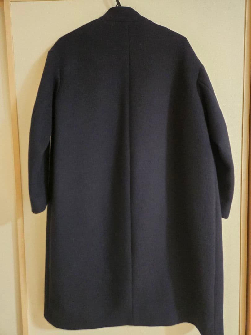 ドゥーズィエムクラス濃紺ウールコート　オーバーサイズ