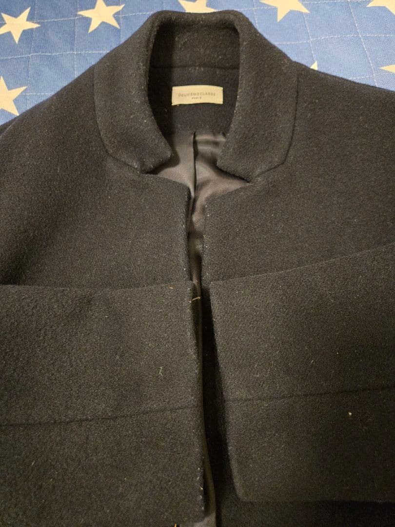 ドゥーズィエムクラス濃紺ウールコート　オーバーサイズ