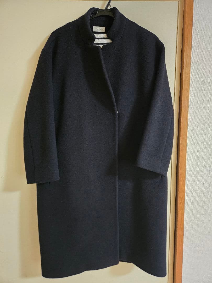 ドゥーズィエムクラス濃紺ウールコート　オーバーサイズ