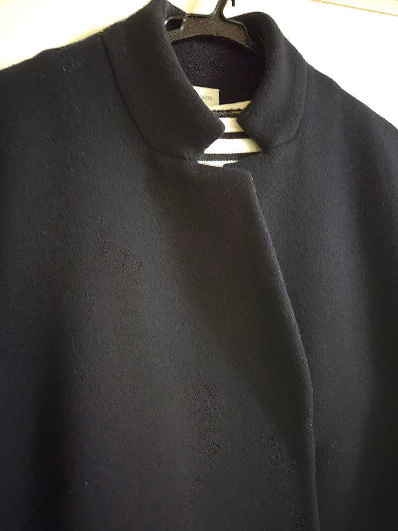 ドゥーズィエムクラス濃紺ウールコート　オーバーサイズ