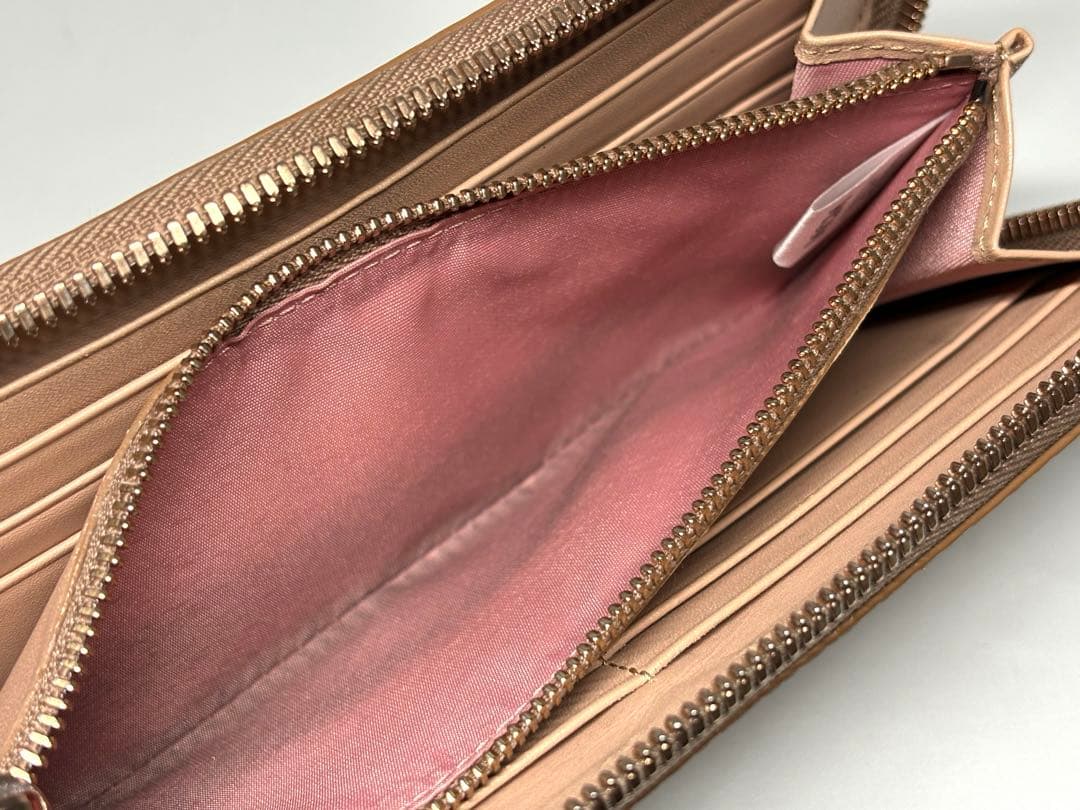 【美品】MCMエムシーエム　ラウンドファスナー　長財布　ピンクゴールド