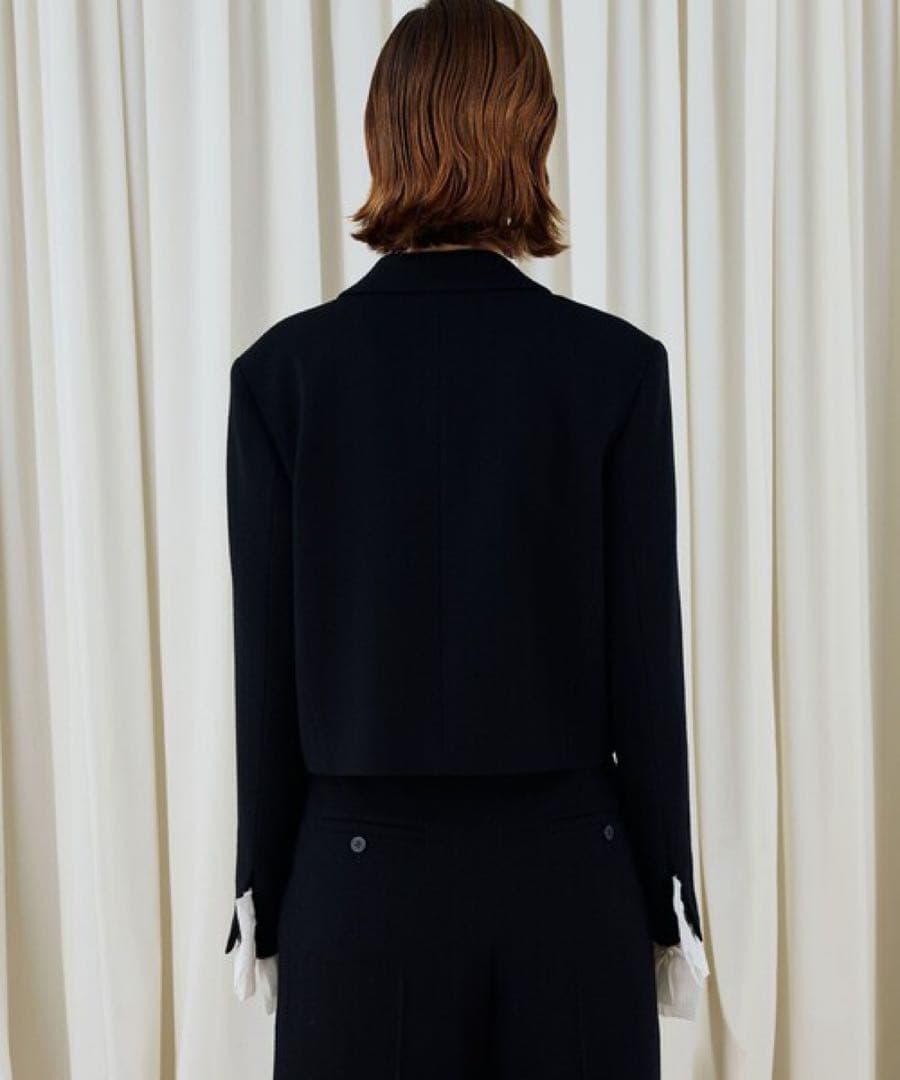 即完売品　DES PRES ウールジョーゼットクロップドジャケット