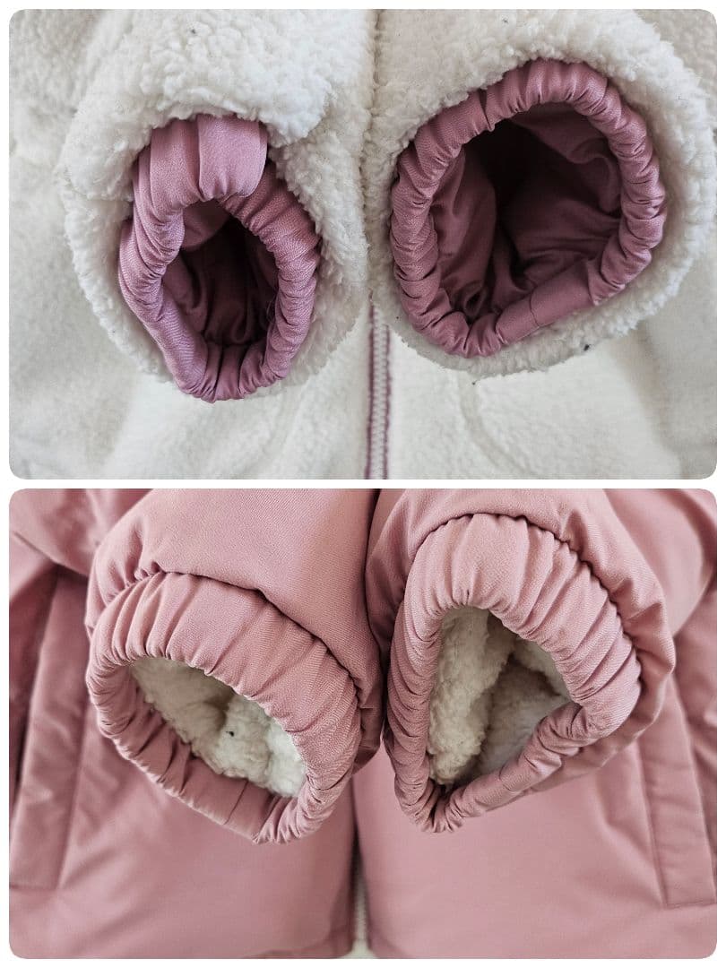 【希少】ノースフェイス キッズ 中綿ジャケット リバーシブル 白×ピンク 140