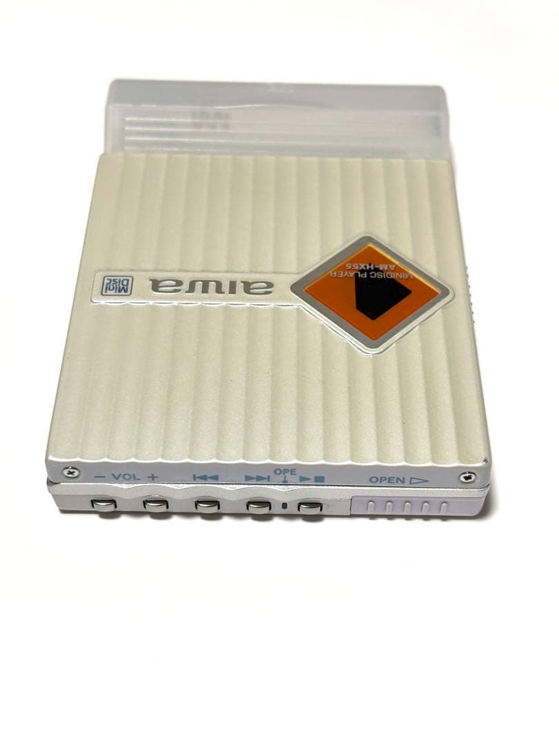 aiwa MDプレーヤー AM-HX55 動作品 乾電池ケース付き リモコン付き