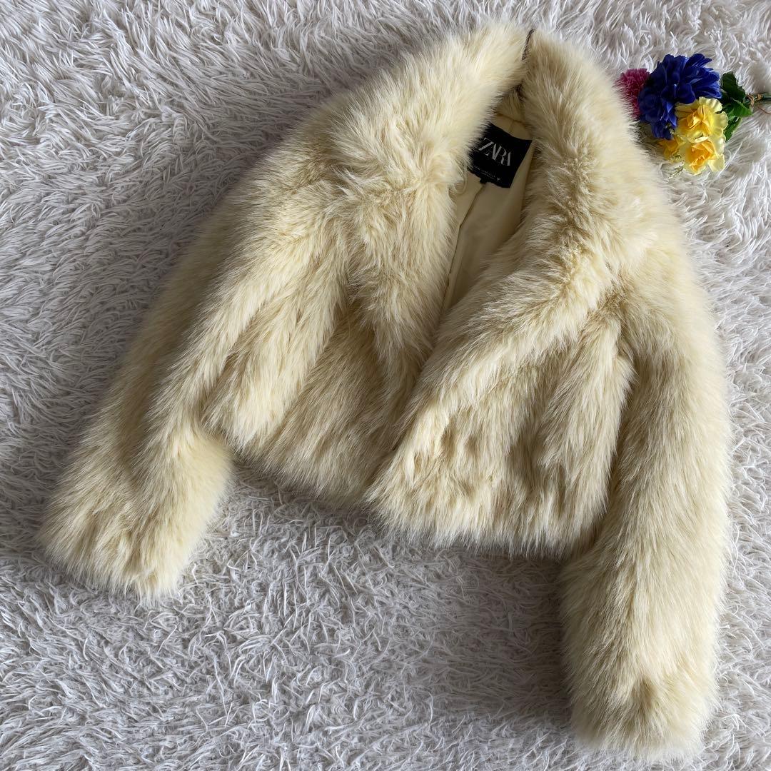 zara ファーコート　ショートコート