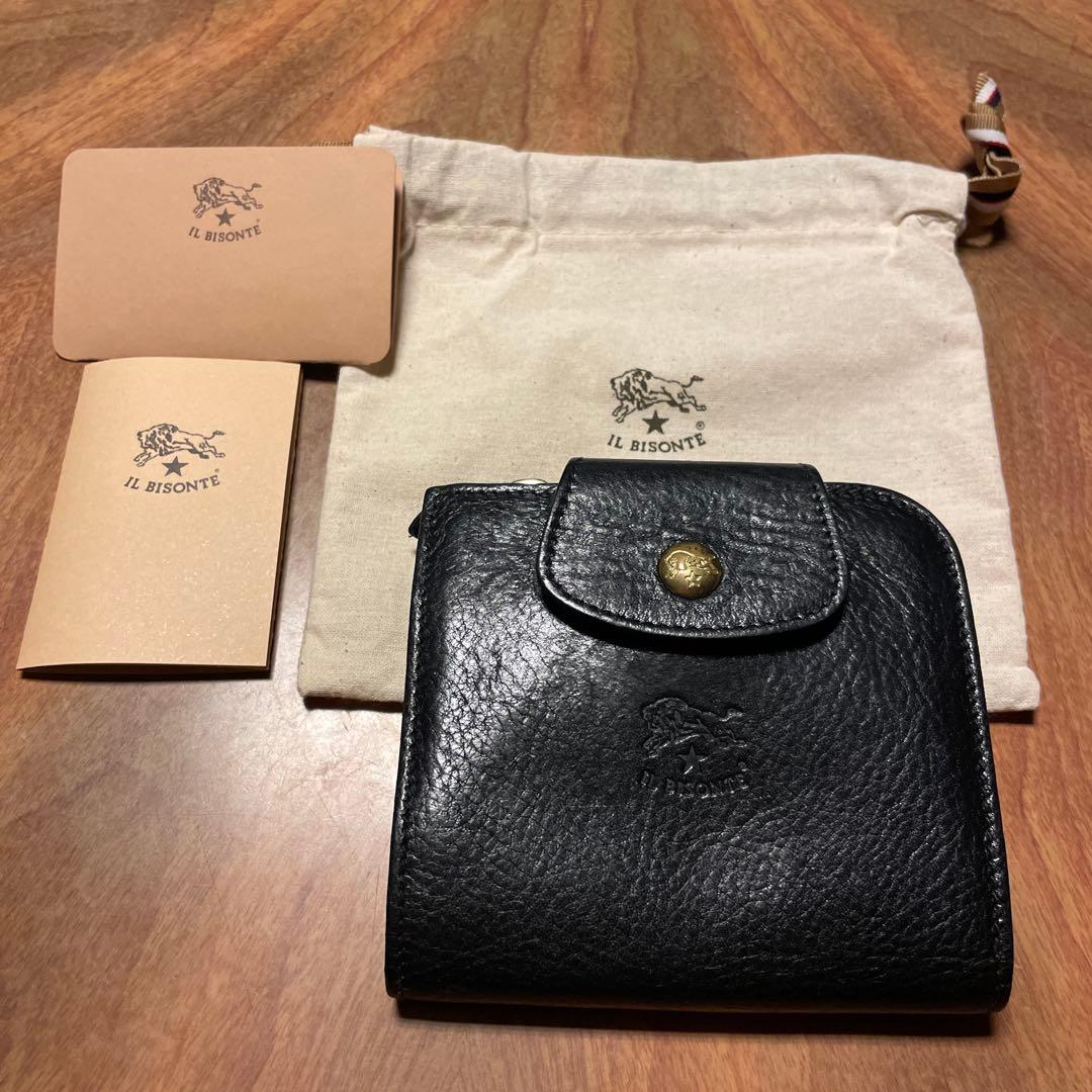 ILBISONTE イルビゾンテ ミニ財布 二つ折り財布　ブラック