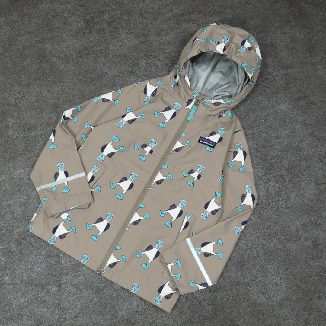 patagonia ベビー トレントシェル3Lジャケット 5T ペンギン 総柄