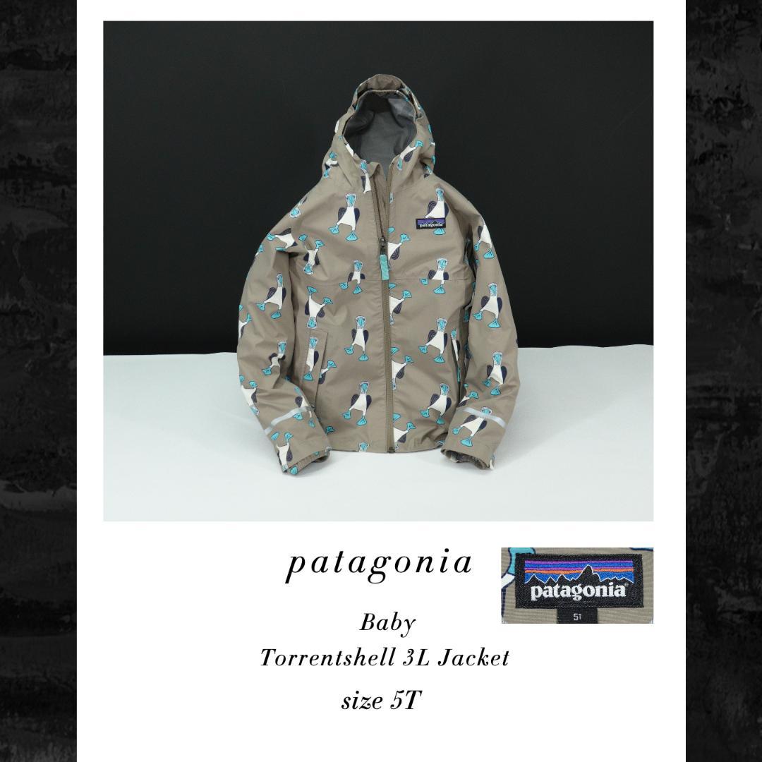 patagonia ベビー トレントシェル3Lジャケット 5T ペンギン 総柄