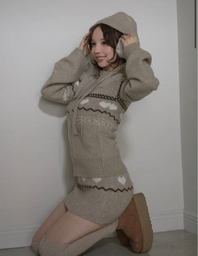 ANDMARY Heart knit set up スカートのみ