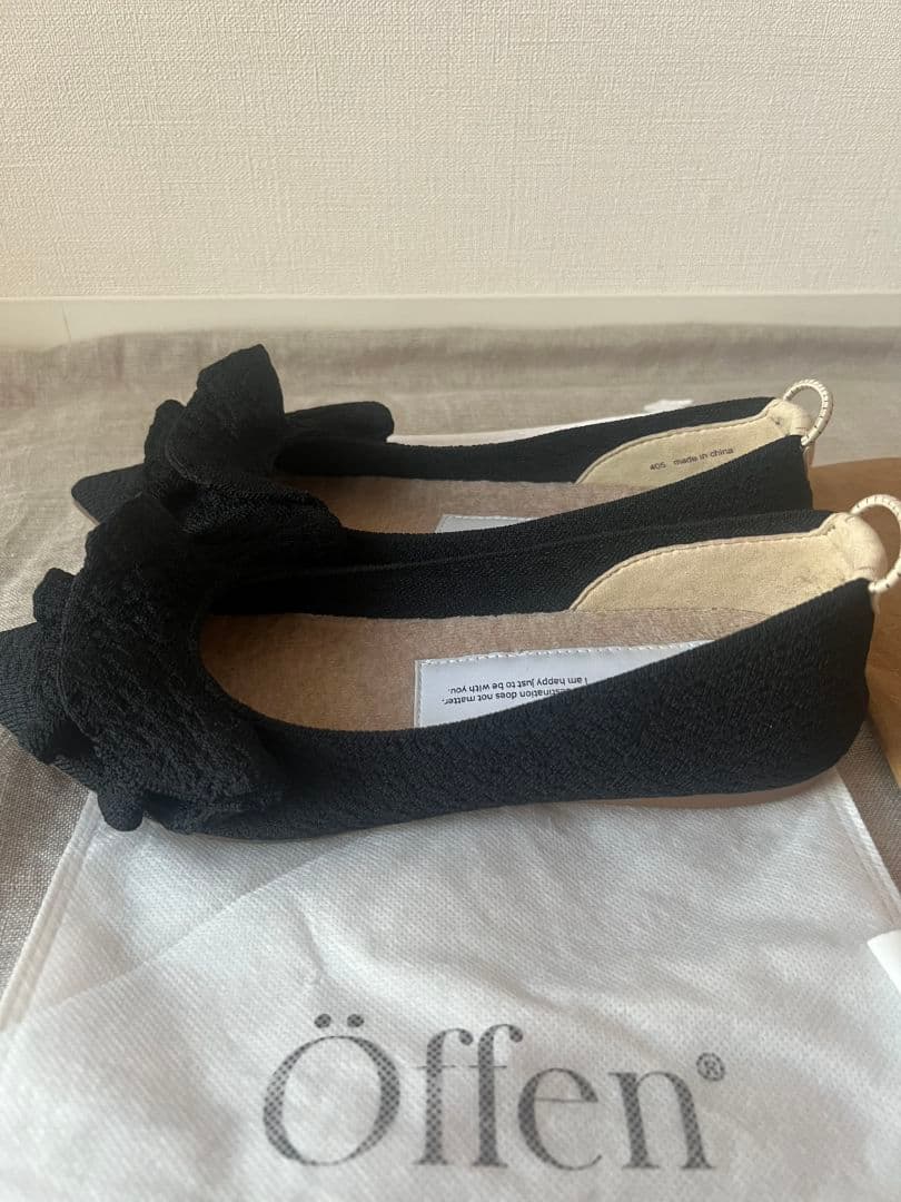 【美品】Öffen　オッフェン　フリルフラットシューズ　38