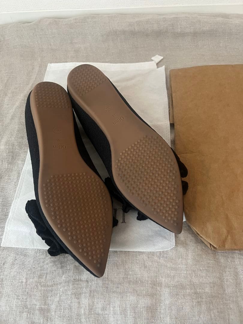 【美品】Öffen　オッフェン　フリルフラットシューズ　38