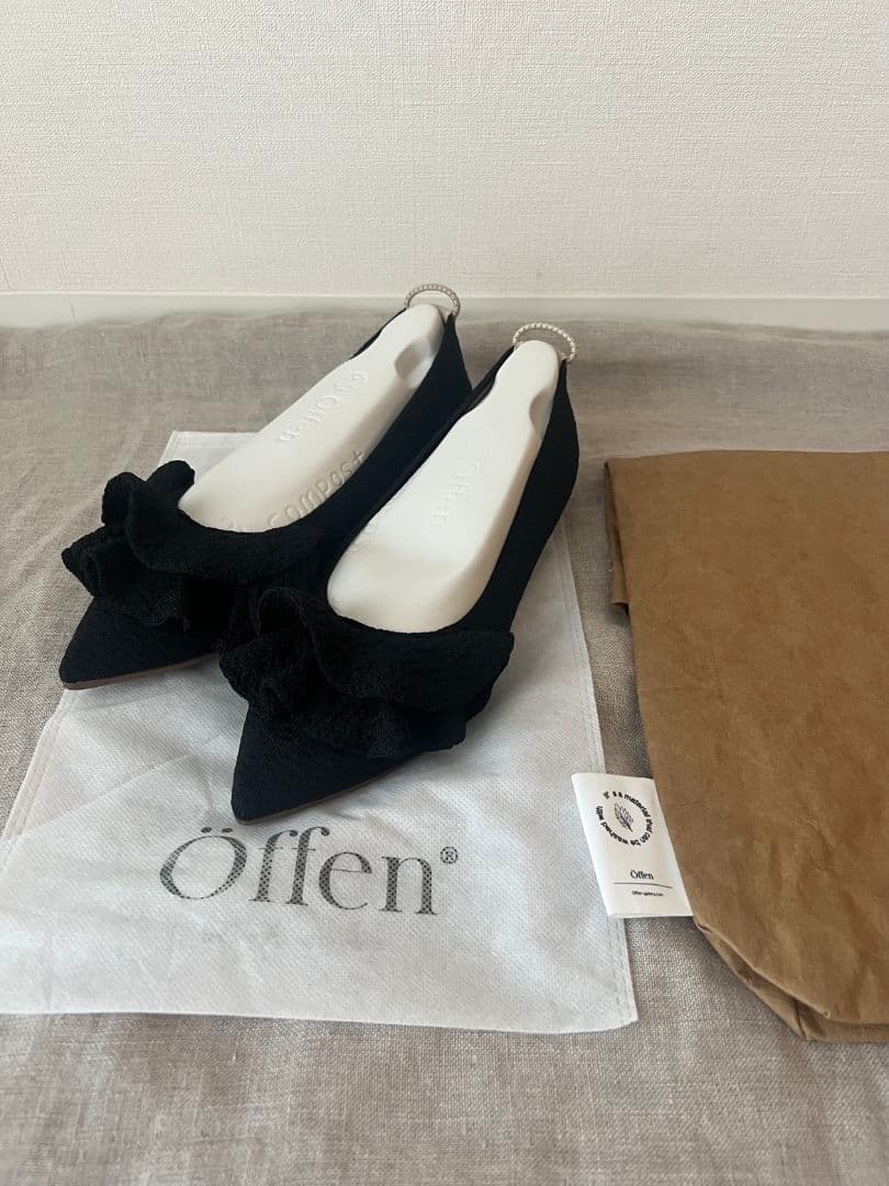 【美品】Öffen　オッフェン　フリルフラットシューズ　38