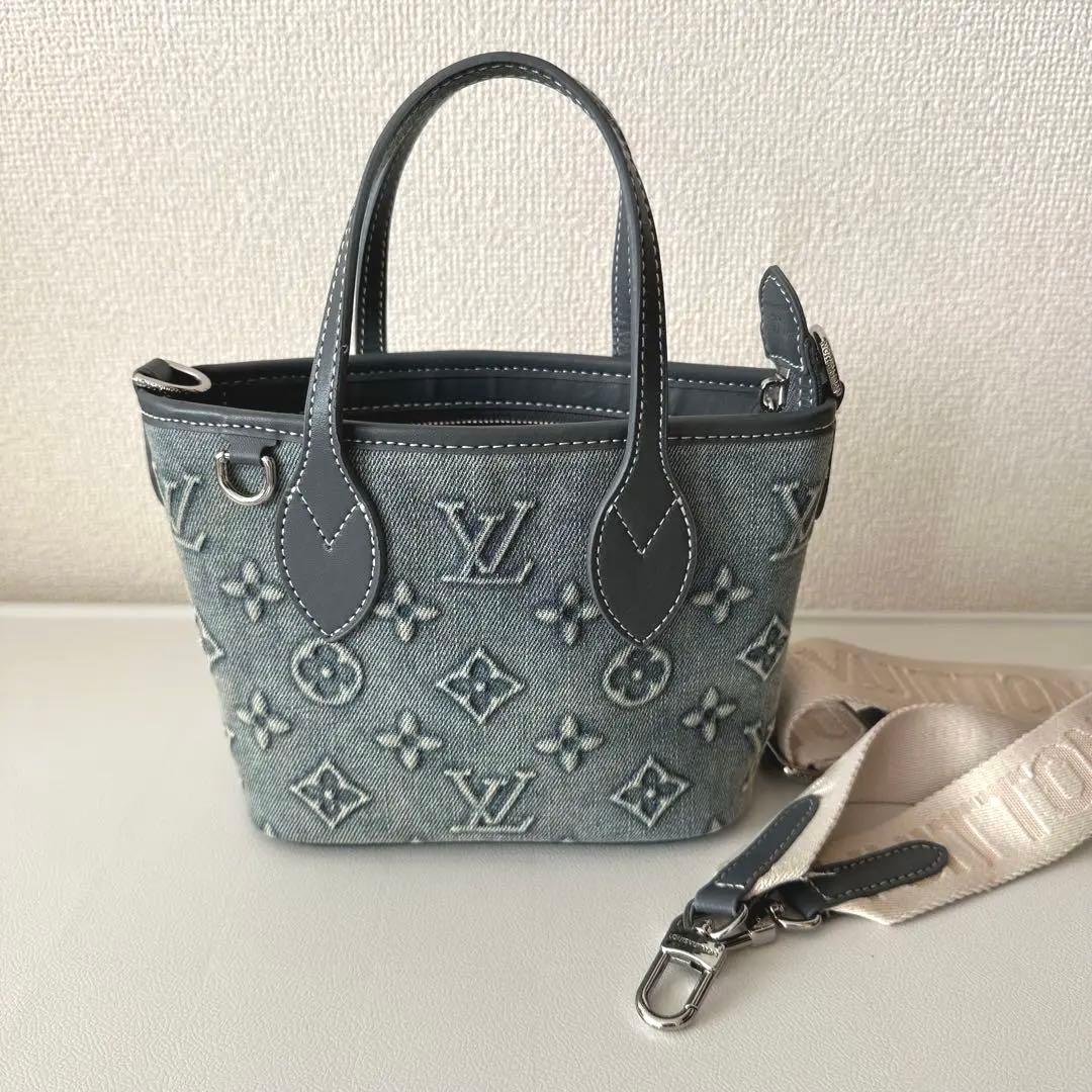 Louis Vuitto グレー デニムショルダーバッグ