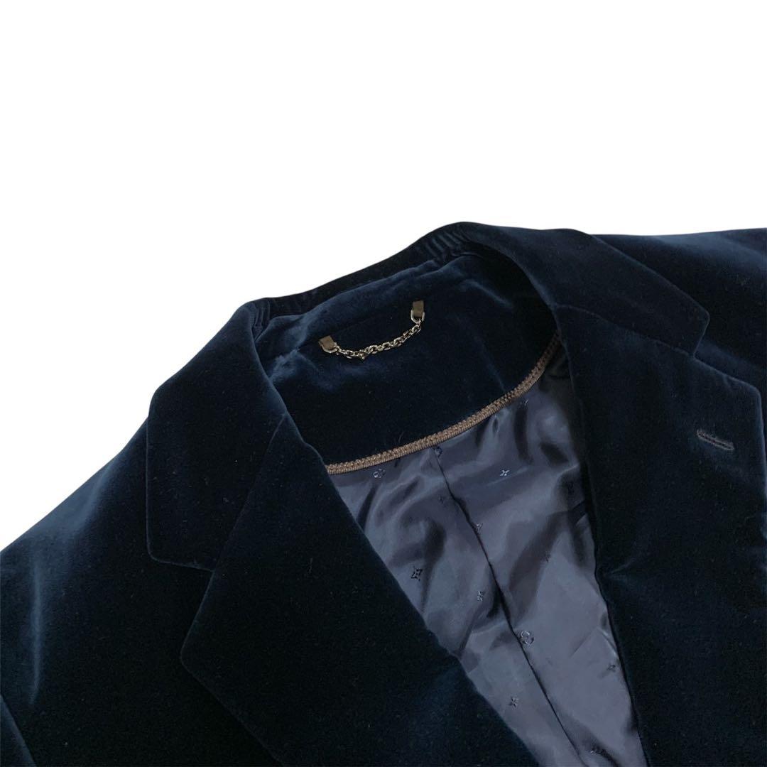 【新品】ルイヴィトン テーラードジャケット ベルベット ネイビー 50 M〜L