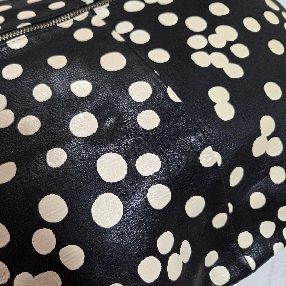 [美品]kawa-kawa ワンショルダーバッグ ドット柄 ボールハンドル