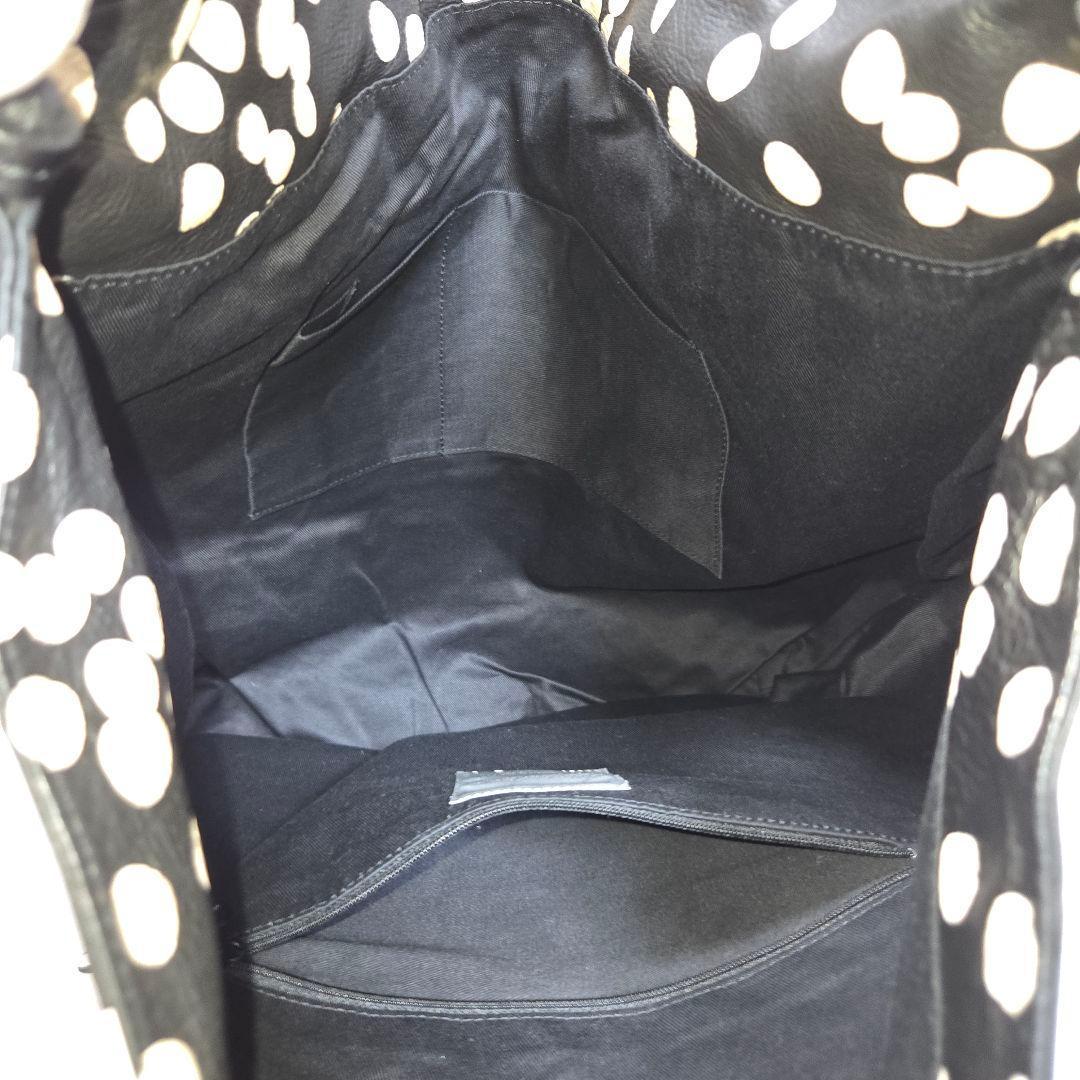 [美品]kawa-kawa ワンショルダーバッグ ドット柄 ボールハンドル