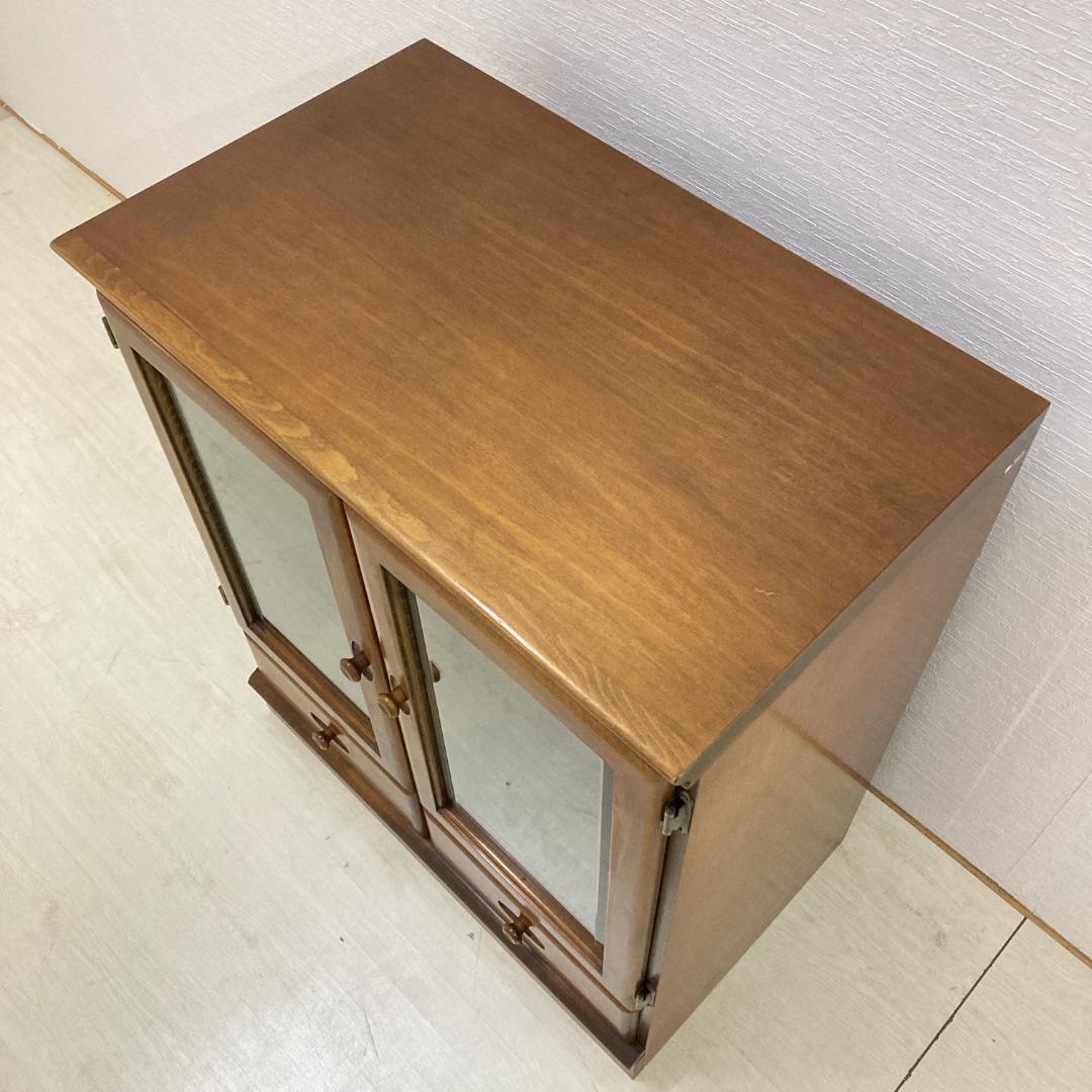 【オールドカリモク】ガラスキャビネット　サイドボード