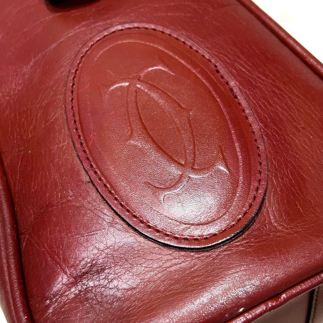 Cartier カルティエ マストライン ボストンバッグ ボルドー 本革 レザー