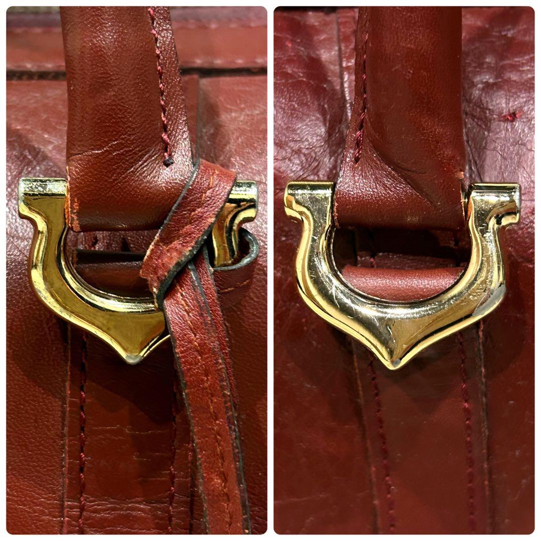 Cartier カルティエ マストライン ボストンバッグ ボルドー 本革 レザー