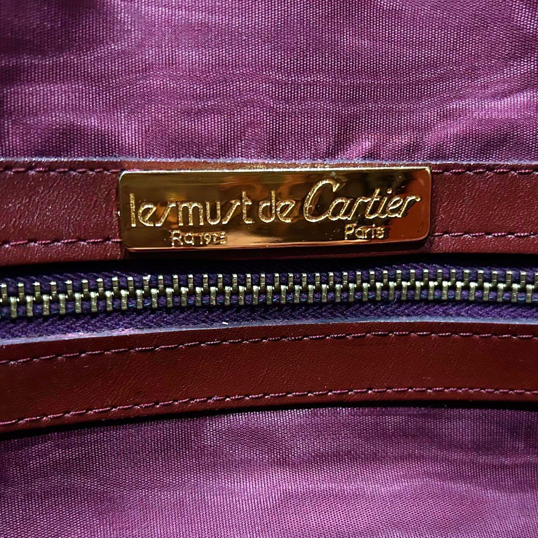 Cartier カルティエ マストライン ボストンバッグ ボルドー 本革 レザー