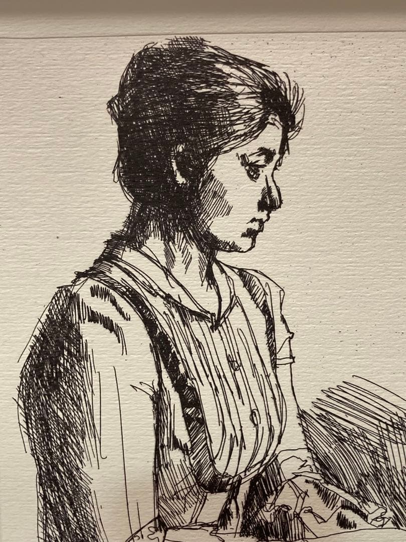 小磯良平『 若い女 』1978制作 /エッチング/ サイン・ed入り/高級額装