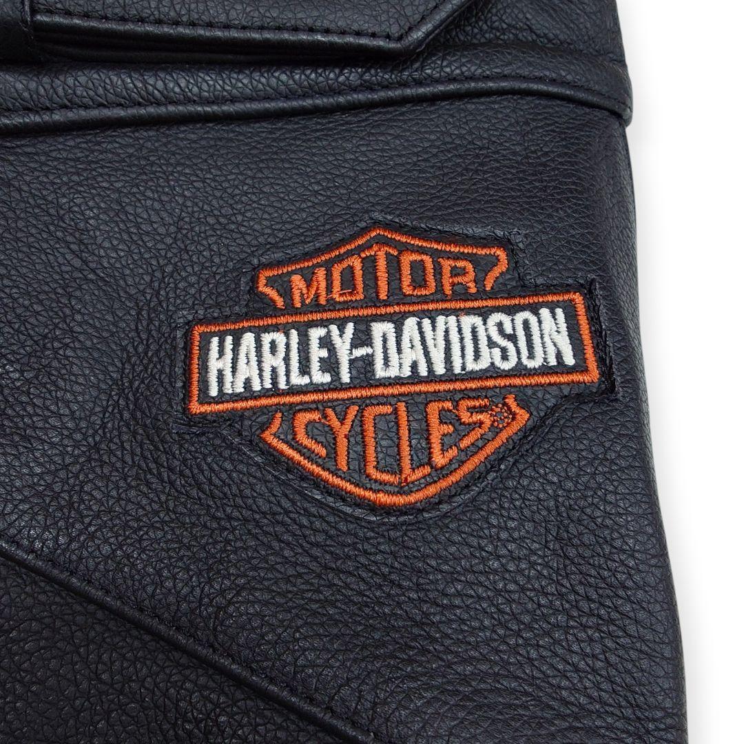 【美品】HARLEY DAVIDSON 牛革 ブラック レザーチャップス S 黒