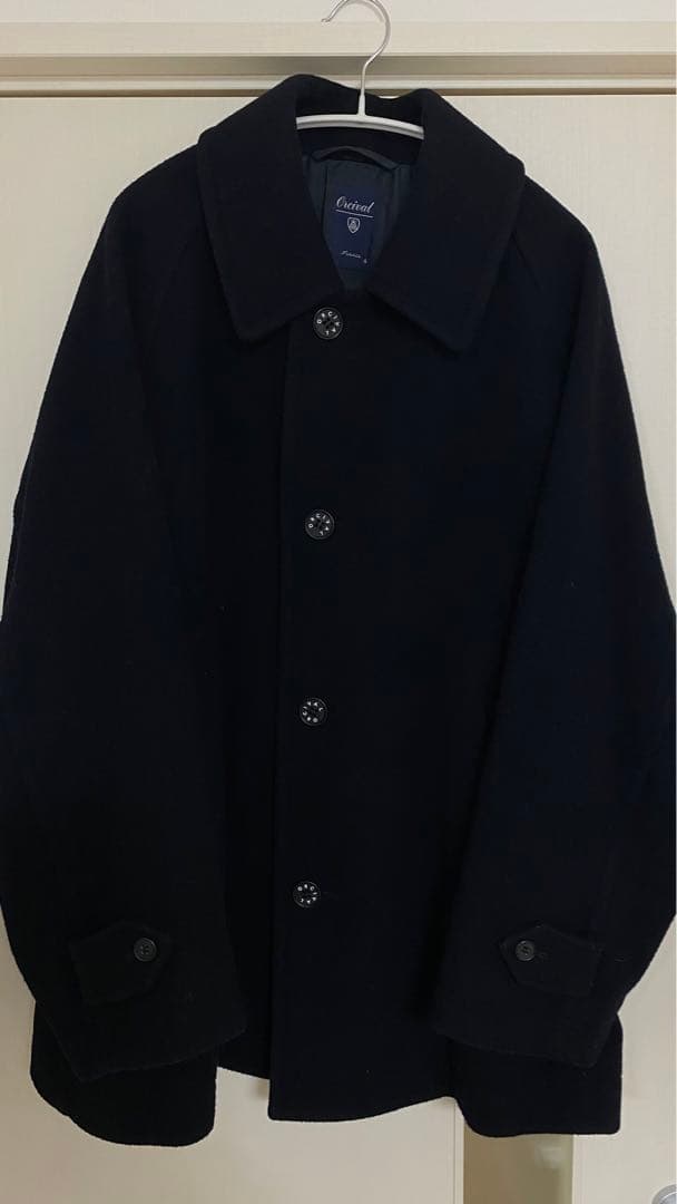 ORCIVAL ネイビー ウール ピーコート