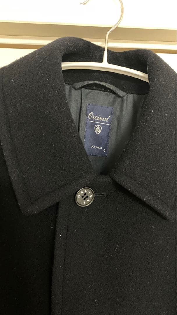 ORCIVAL ネイビー ウール ピーコート