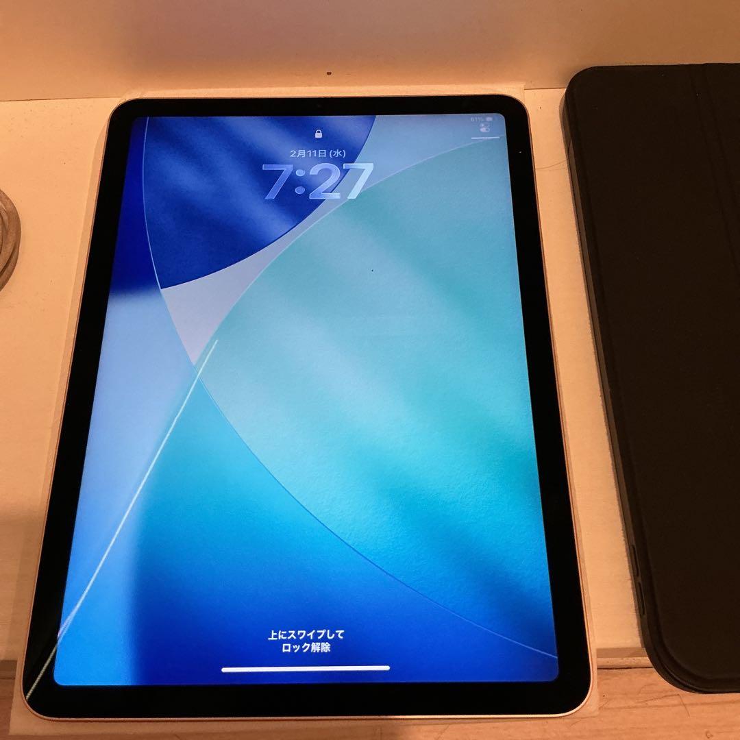 Apple iPad Air 4世代　ローズゴールド 本体 + ブラックカバー