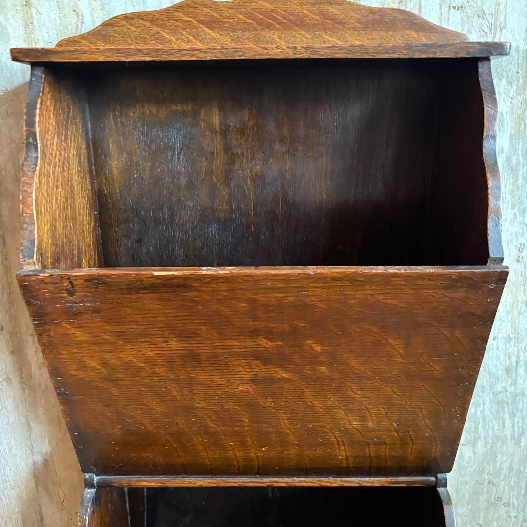 ヴィンテージ　マガジンラック　無垢材　アンティーク