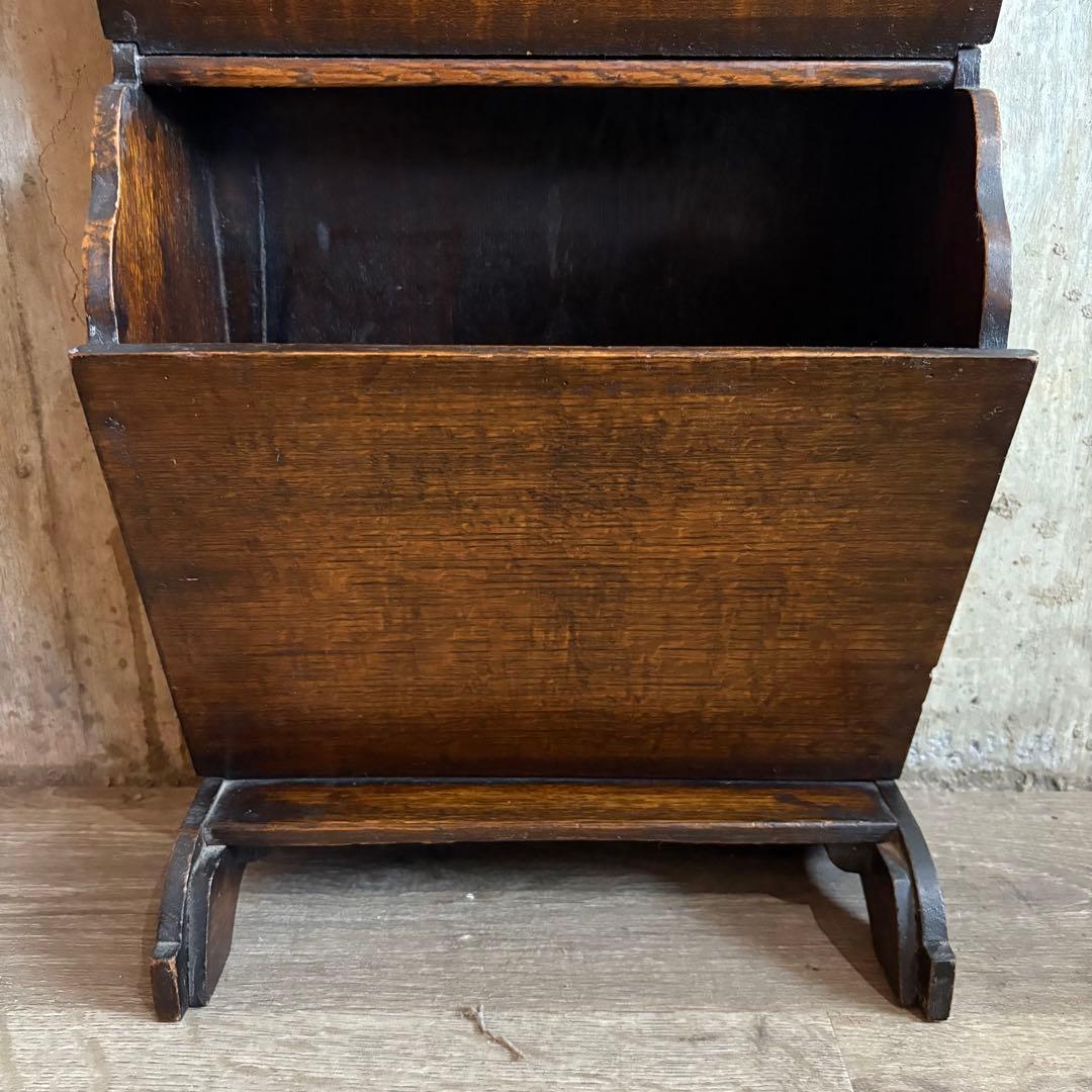 ヴィンテージ　マガジンラック　無垢材　アンティーク